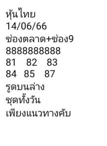 หวยหุ้นวันนี้ 14/6/66 ชุดที่8