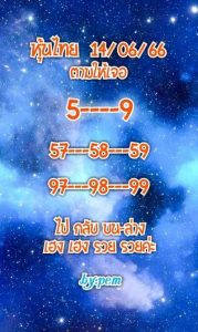 หวยหุ้นวันนี้ 14/6/66 ชุดที่9