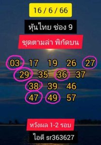 หวยหุ้นวันนี้ 16/6/66 ชุดที่7