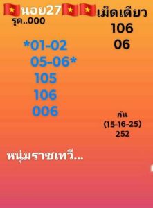 หวยฮานอยวันนี้ 27/6/66 ชุดที่4