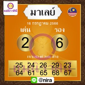 หวยมาเลย์วันนี้ 16/7/66 ชุดที่9