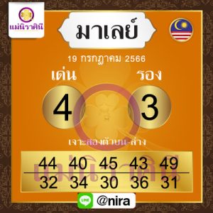 หวยมาเลย์วันนี้ 19/7/66 ชุดที่9