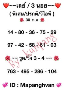 หวยมาเลย์วันนี้ 30/7/66 ชุดที่5