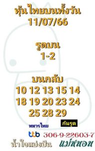 หวยหุ้นวันนี้ 11/7/66 ชุดที่5