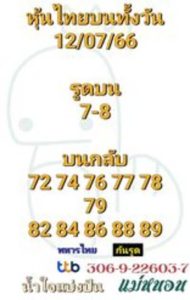 หวยหุ้นวันนี้ 12/7/66 ชุดที่7