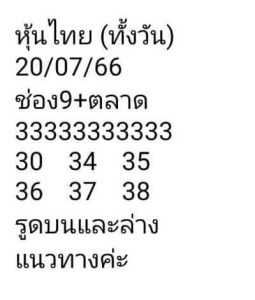 หวยหุ้นวันนี้ 20/1/66 ชุดที่1