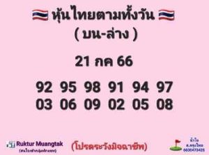 หวยหุ้นวันนี้ 21/7/66 ชุดที่3