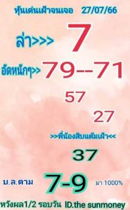 หวยหุ้นวันนี้ 27/7/66 ชุดที่2