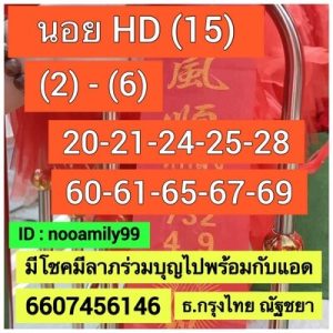 หวยฮานอยวันนี้ 15/7/66 ชุดที่5