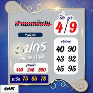 หวยฮานอยวันนี้ 18/7/66 ชุดที่10