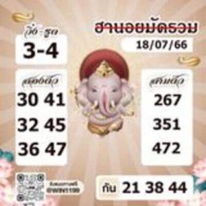 หวยฮานอยวันนี้ 18/7/66 ชุดที่2