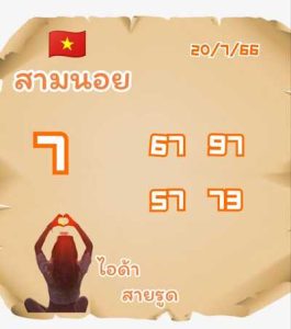 หวยฮานอยวันนี้ 20/7/66 ชุดที่4