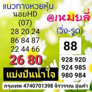 หวยฮานอยวันนี้ 7/7/66 ชุดที่6