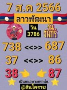 หวยลาววันนี้ 7/8/66 ชุดที่1