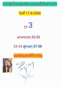 หวยหุ้นวันนี้ 11/8/66 ชุดที่1