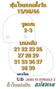 หวยหุ้นวันนี้ 15/8/66 ชุดที่7