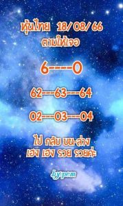 หวยหุ้นวันนี้ 18/8/66 ชุดที่7