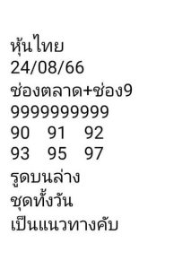 หวยหุ้นวันนี้ 24/8/66 ชุดที่2