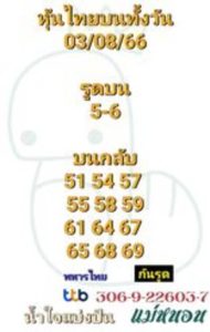 หวยหุ้นวันนี้ 3/8/66 ชุดที่6