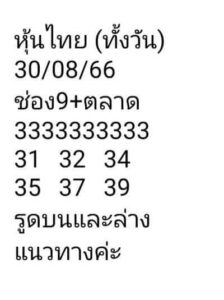 หวยหุ้นวันนี้ 30/8/66 ชุดที่10