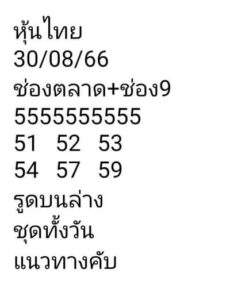 หวยหุ้นวันนี้ 30/8/66 ชุดที่9