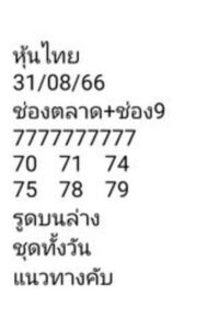 หวยหุ้นวันนี้ 31/8/66 ชุดที่3