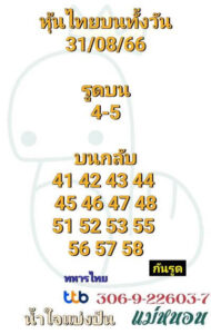 หวยหุ้นวันนี้ 31/8/66 ชุดที่4