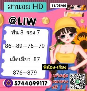 หวยฮานอยวันนี้ 11/8/66 ชุดที่9