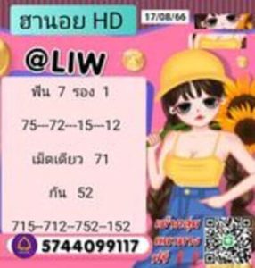 หวยฮานอยวันนี้ 17/8/66 ชุดที่9