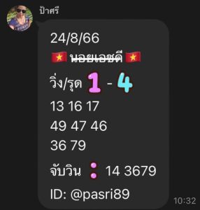 หวยฮานอยวันนี้ 24/8/66 ชุดที่1