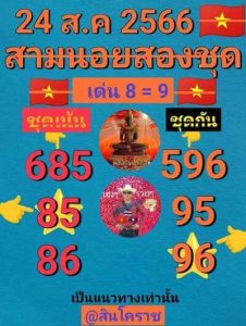 หวยฮานอยวันนี้ 24/8/66 ชุดที่5