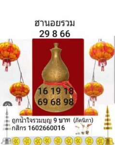 หวยฮานอยวันนี้ 29/8/66 ชุดที่1