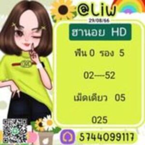 หวยฮานอยวันนี้ 29/8/66 ชุดที่2