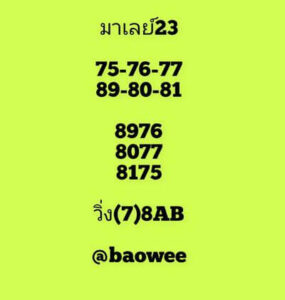 หวยมาเลย์วันนี้ 23/9/66 ชุดที่9