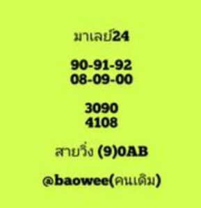 หวยมาเลย์วันนี้ 24/9/66 ชุดที่3