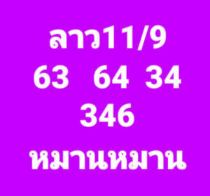 หวยลาววันนี้ 11/9/66 ชุดที่9