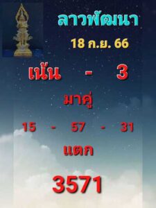 หวยลาววันนี้ 18/9/66 ชุดที่2