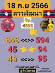 หวยลาววันนี้ 18/9/66 ชุดที่6