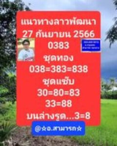 หวยลาววันนี้ 27/9/66 ชุดที่7