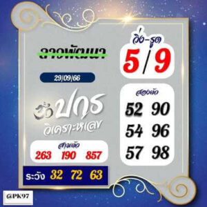 หวยลาววันนี้ 29/9/66 ชุดที่1