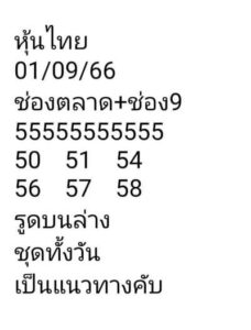 หวยหุ้นวันนี้ 1/9/66 ชุดที่2