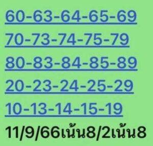 หวยหุ้นวันนี้ 11/9/66 ชุดที่1