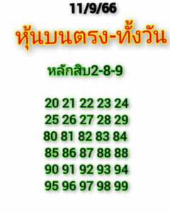 หวยหุ้นวันนี้ 11/9/66 ชุดที่3