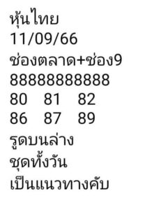 หวยหุ้นวันนี้ 11/9/66 ชุดที่7