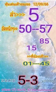 หวยหุ้นวันนี้ 12/9/66 ชุดที่5