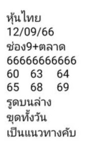 หวยหุ้นวันนี้ 12/9/66 ชุดที่6