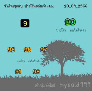 หวยหุ้นวันนี้ 20/9/66 ชุดที่9