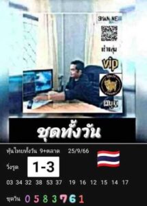 หวยหุ้นวันนี้ 25/9/66 ชุดที่1