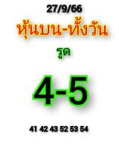 หวยหุ้นวันนี้ 27/9/66 ชุดที่3