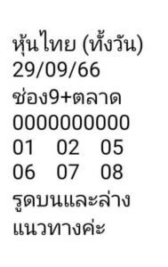 หวยหุ้นวันนี้ 29/9/66 ชุดที่3